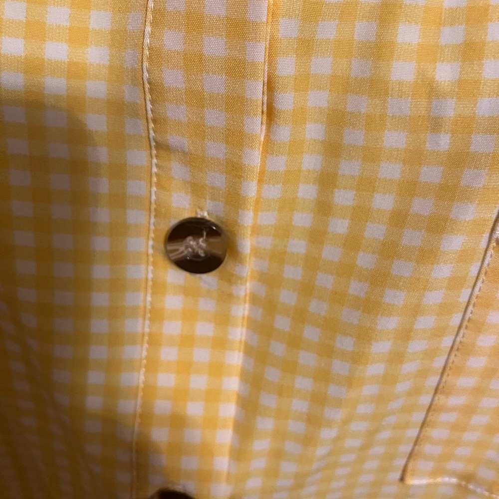 Yellow Gingham Button-Up Sleeveless Top - Picture 4 of 5